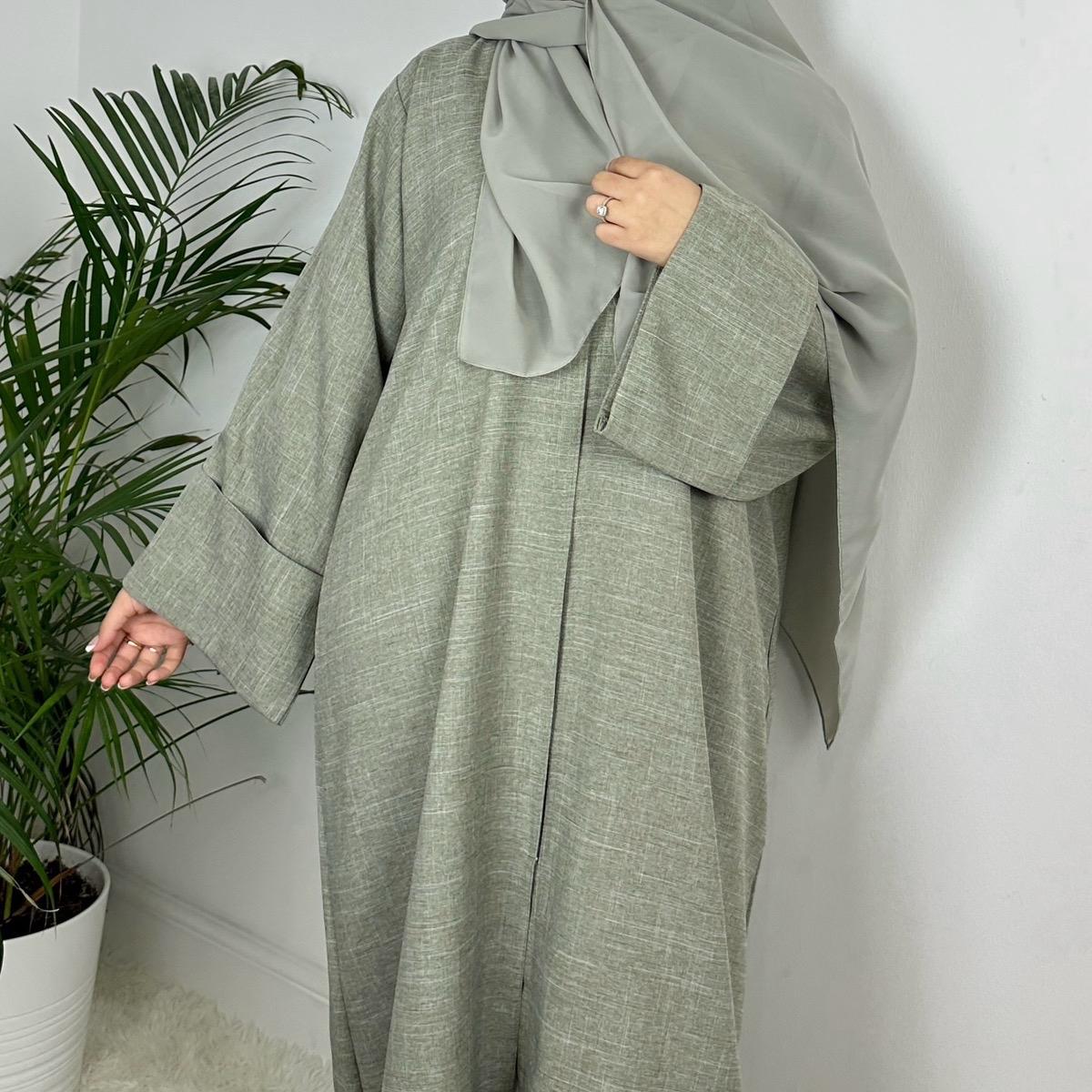 Rawdah Linen Closed Abaya