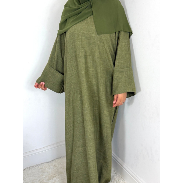 Rawdah Linen Closed Abaya
