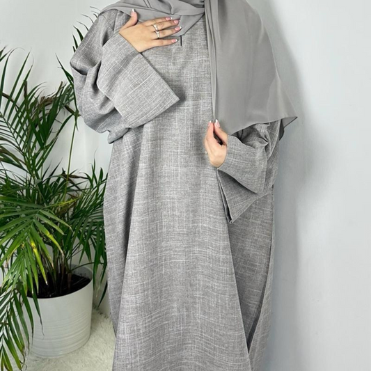 Rawdah Linen Closed Abaya
