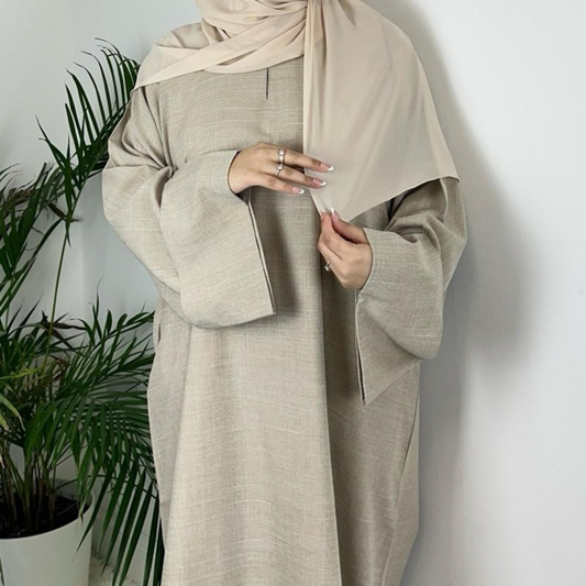 Rawdah Linen Closed Abaya