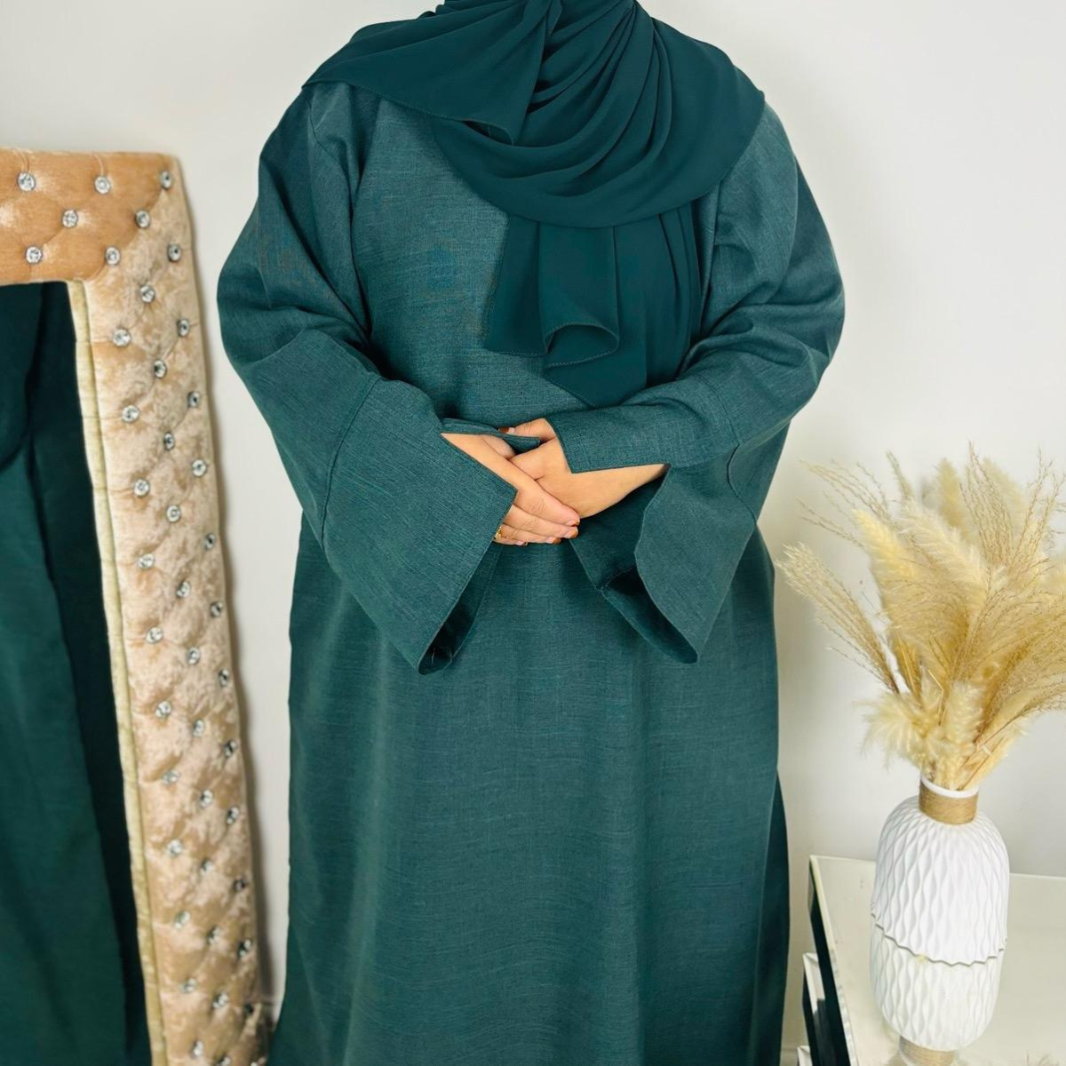 Rawdah Linen Closed Abaya