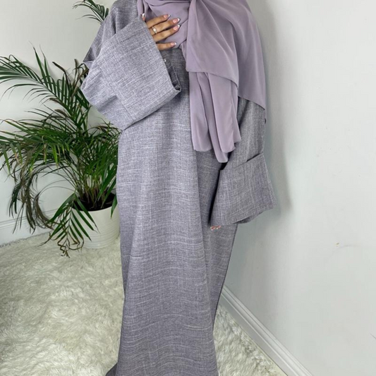 Rawdah Linen Closed Abaya