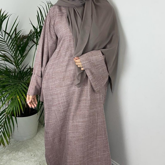 Rawdah Linen Closed Abaya