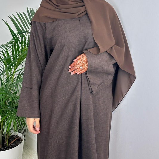 Rawdah Linen Closed Abaya