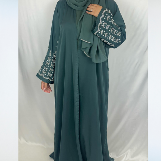 Hajra Abaya - Dusty Green