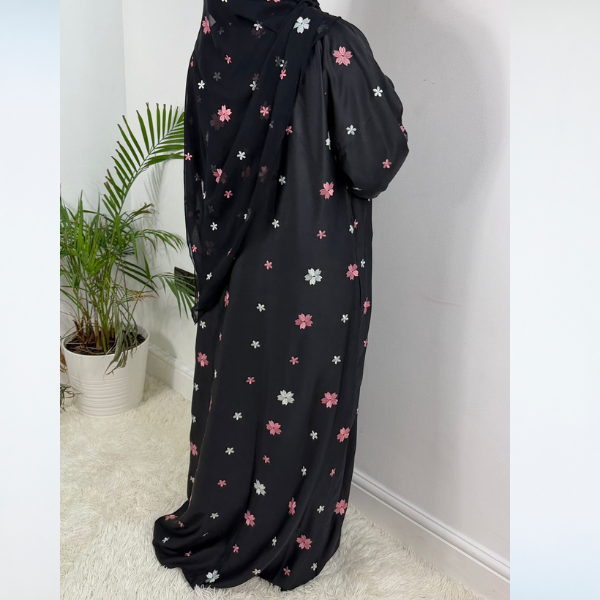 Warda Abaya with Embroidered Hijab