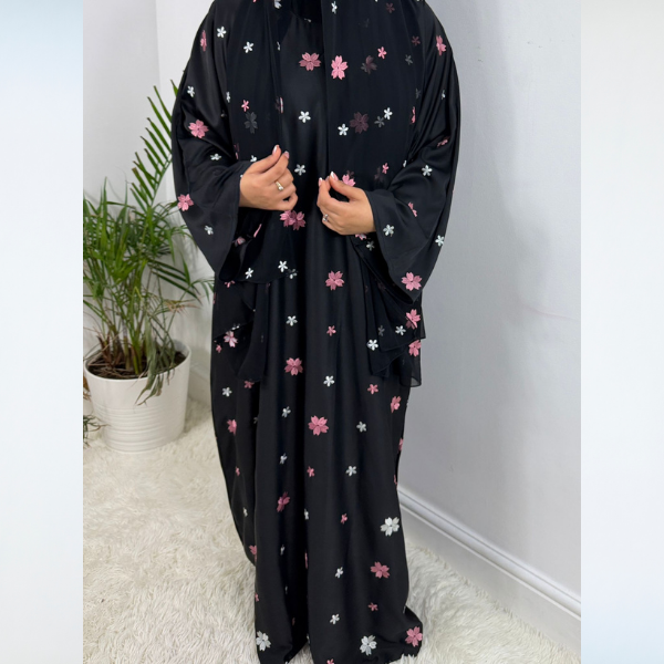 Warda Abaya with Embroidered Hijab