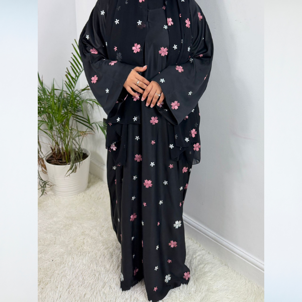Warda Abaya with Embroidered Hijab