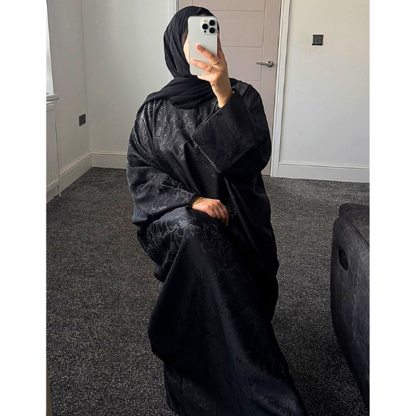 Rawdah Jaquard Butterfly Batwing Abaya
