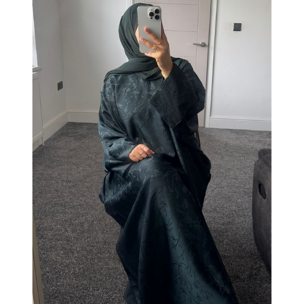Rawdah Jaquard Butterfly Batwing Abaya