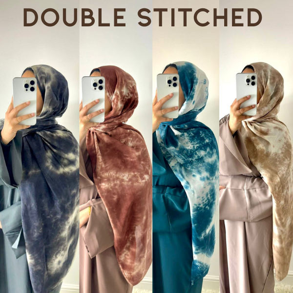 Tie-Dye Modal Hijabs Double Stitched