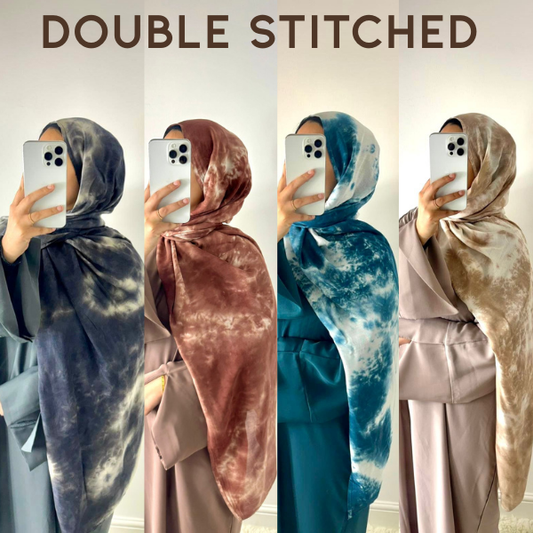 Tie-Dye Modal Hijabs Double Stitched