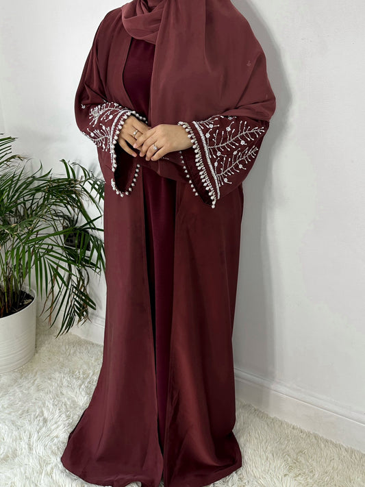 Jasmine Abaya - Burgundy